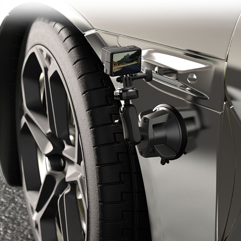 Lenyes LCT102 Teleskopik Vantuzlu Tasarım Aksiyon Kamera Tutucu Siyah