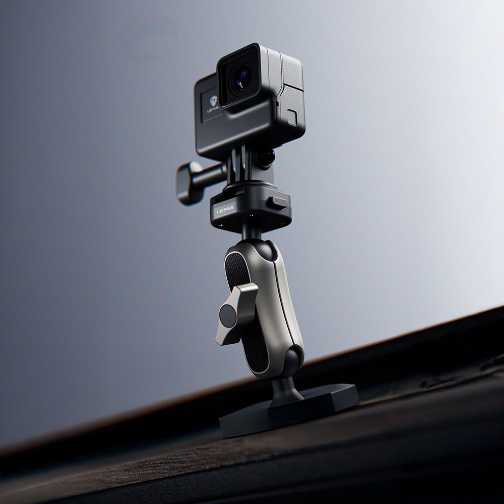 Lenyes LCT105 Teleskopik Vantuzlu Tasarım Aksiyon Kamera Tutucu Siyah