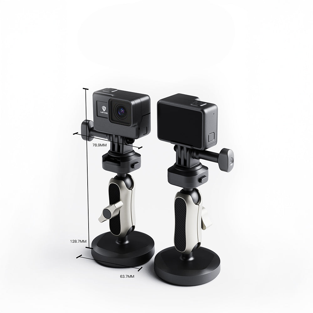 Lenyes LCT105 Teleskopik Vantuzlu Tasarım Aksiyon Kamera Tutucu Siyah