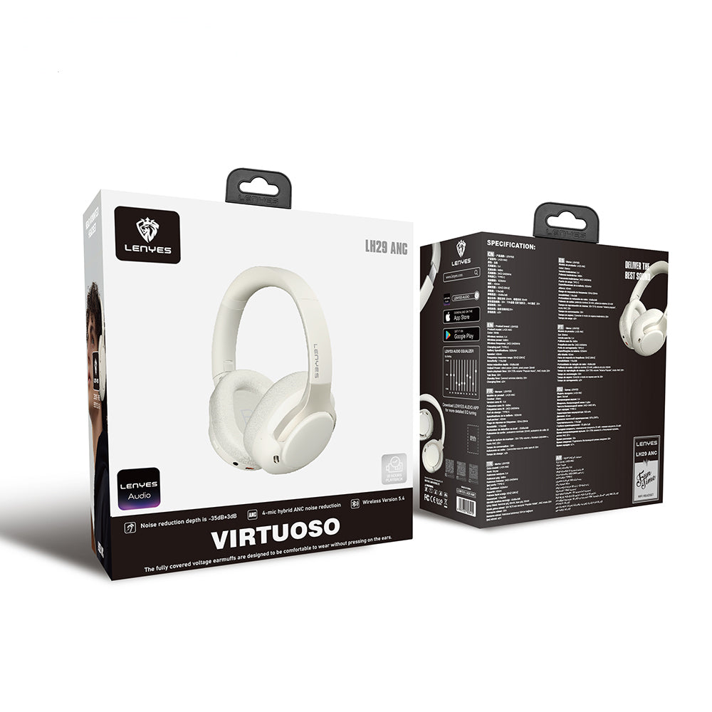 Lenyes LH29 ANC Özellikli TWS Kulak Üstü Bluetooth Kulaklık v5.4 Siyah