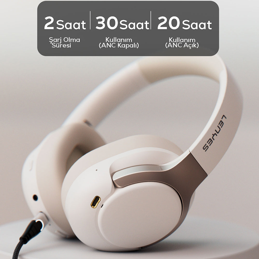 Lenyes LH29 ANC Özellikli TWS Kulak Üstü Bluetooth Kulaklık v5.4 Siyah