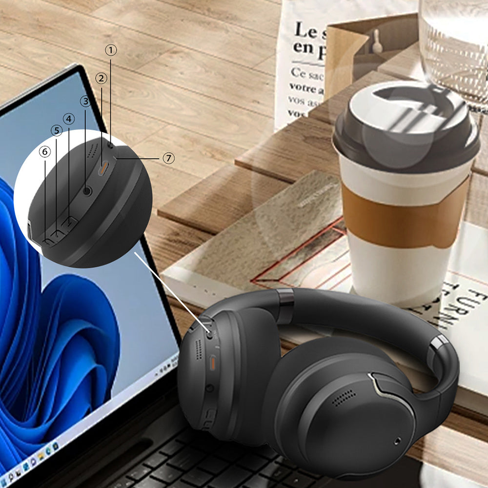 Lenyes LH61 Katlanabilir Tasarımlı TWS Kulak Üstü Bluetooth Kulaklık v5.4 Krem