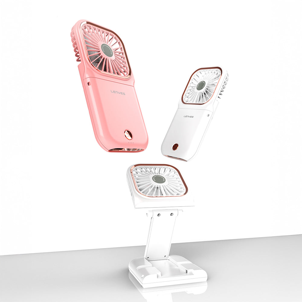 Lenyes LHF13 Powerbank Özellikli Standlı Portatif Soğutucu El Fanı Beyaz