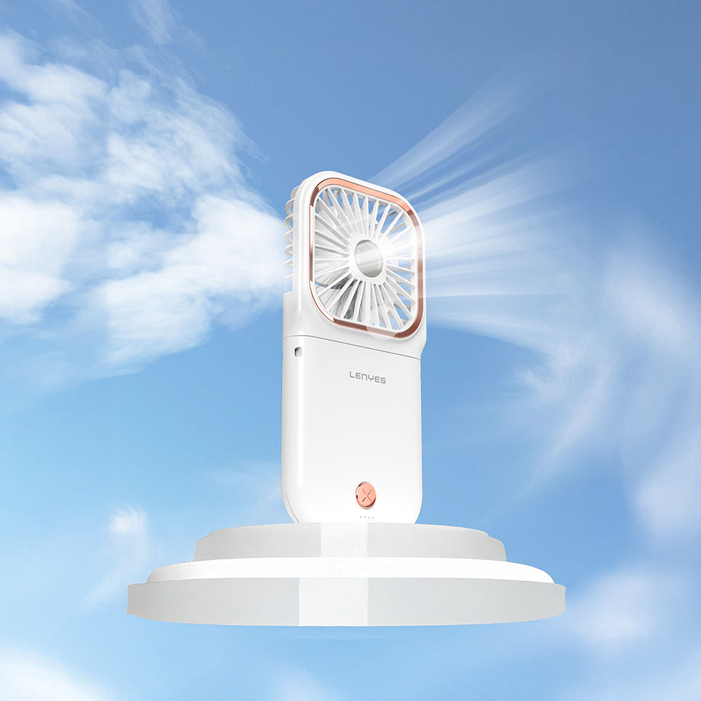 Lenyes LHF13 Powerbank Özellikli Standlı Portatif Soğutucu El Fanı Beyaz