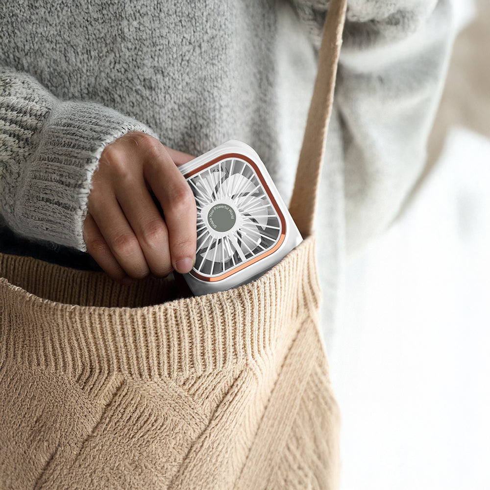 Lenyes LHF13 Powerbank Özellikli Standlı Portatif Soğutucu El Fanı Pembe