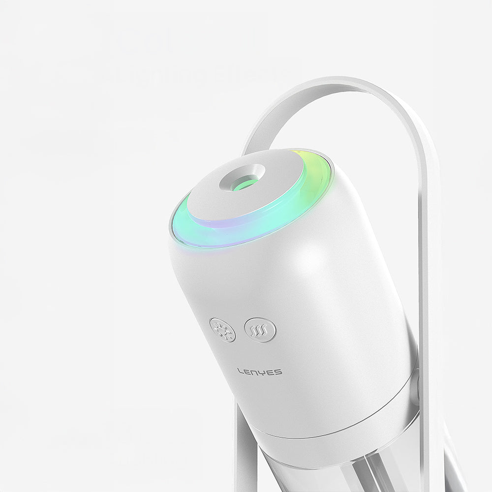 Lenyes LHU04 Kum Saati Tipi 360 Derece Dönebilen RGB Atmosfer Işıklı Sessiz Hava Nemlendirici Beyaz