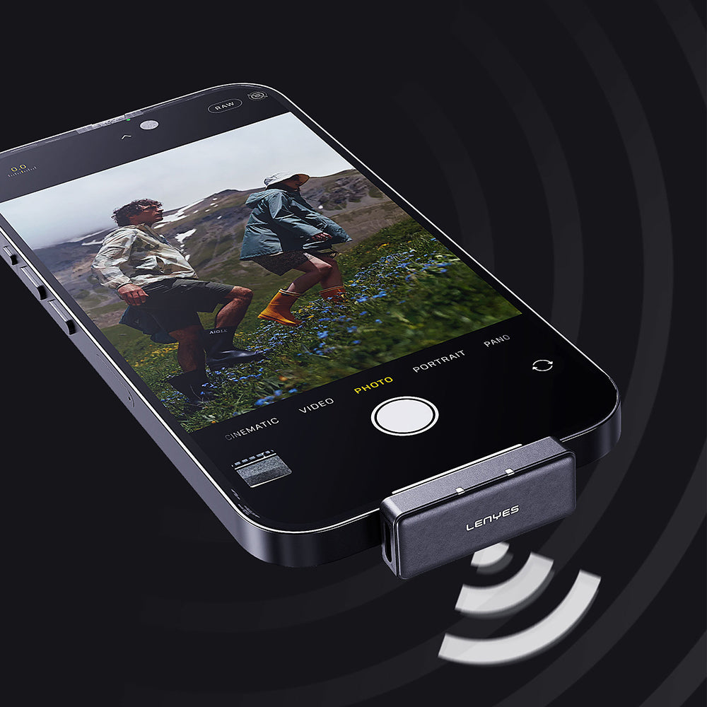 Lenyes LM209 Lightning Portlu Kablosuz Yaka Mikrofonu Siyah