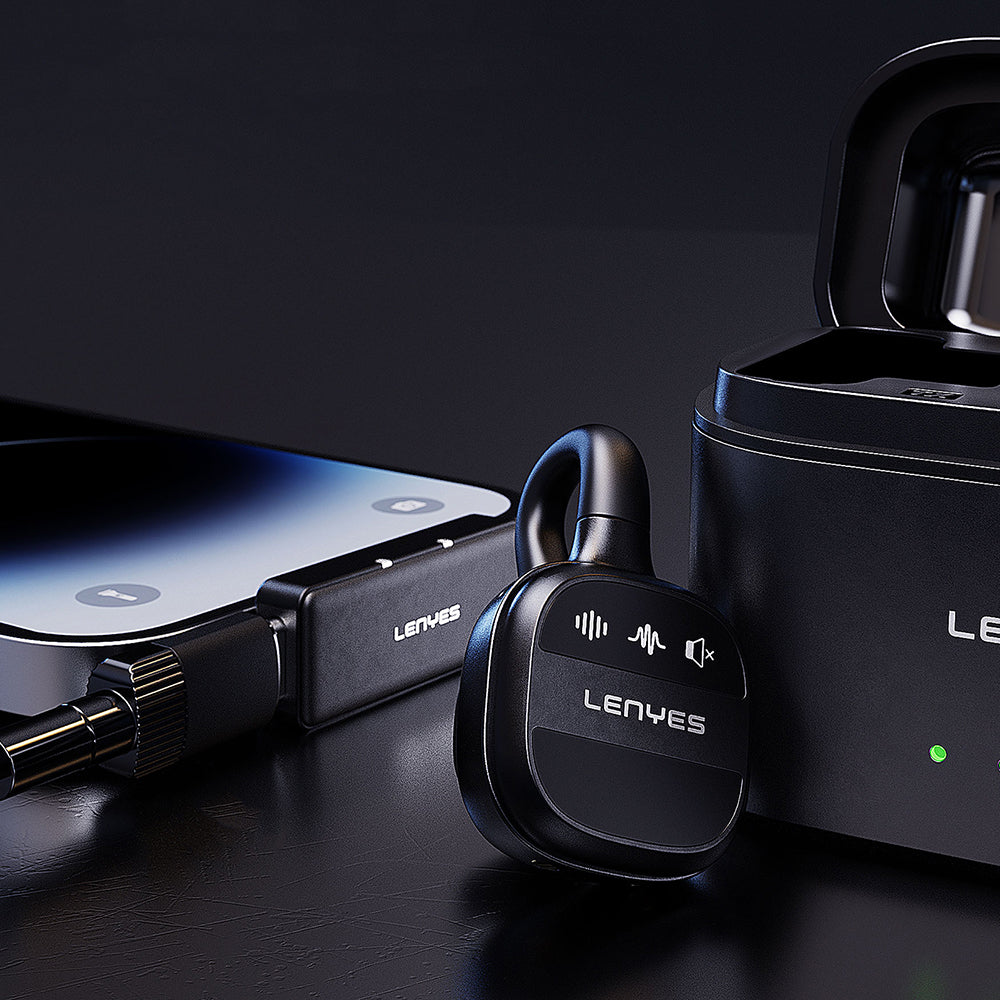 Lenyes LM209 Lightning Portlu Kablosuz Yaka Mikrofonu Siyah