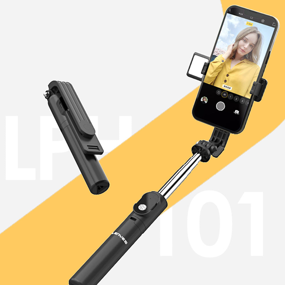 Lenyes LPH101 Canlı Yayın Dolgu Işıklı Tripod ve Selfie Çubuğu Siyah