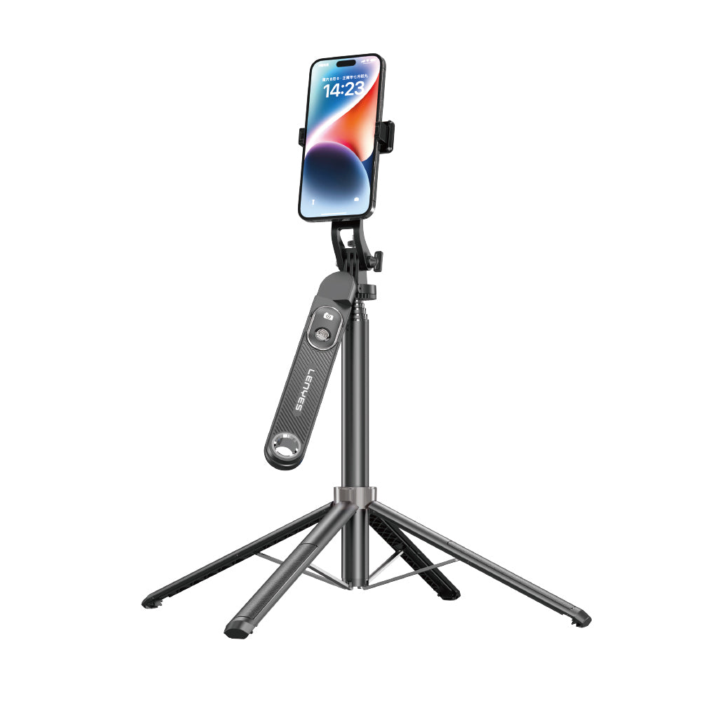 Lenyes LPH103 Çok Fonksiyonlu Sabitleyici Ayrılabilir Bluetooth Kumandalı Tripod Selfie Çubuğu Siyah