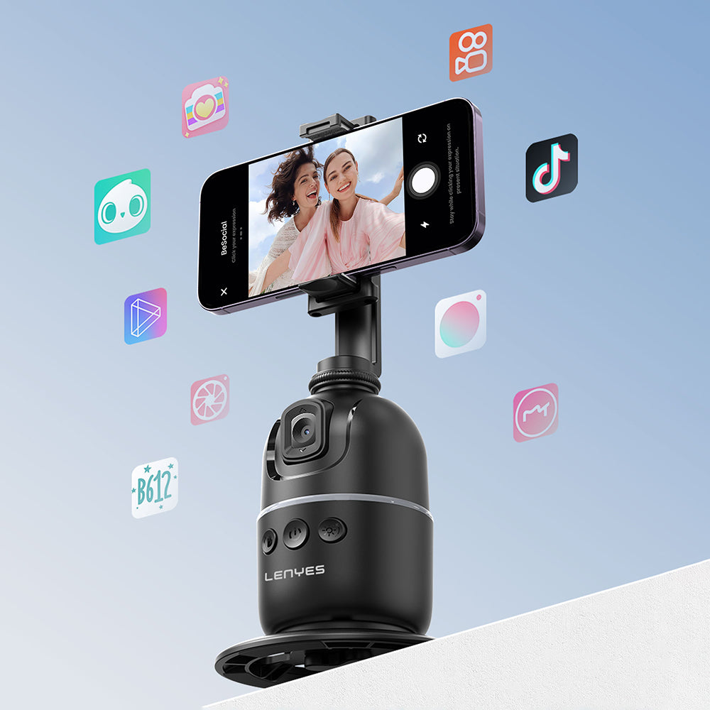 Lenyes LPH104 Canlı Yayın 360 Derece Dönebilen Akıllı Yüz Tanıma Takip Standı Siyah