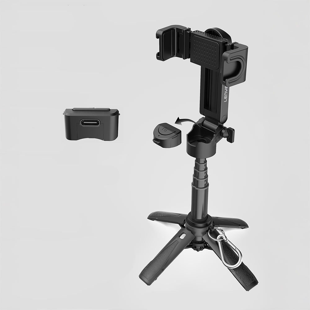 Lenyes LPH110 Uzaktan Kumandalı Çok Fonksiyonlu Sabitleyici Ayrılabilir Tripod Selfie Çubuğu Siyah