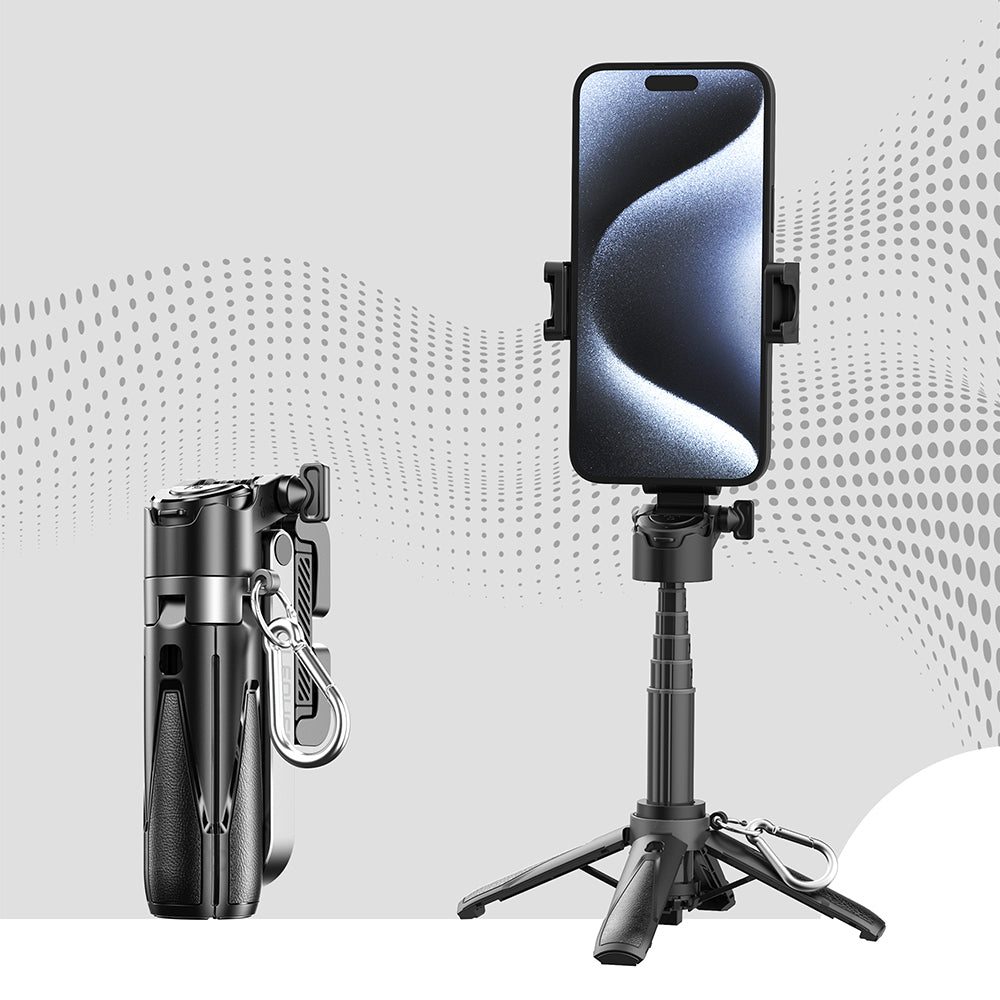 Lenyes LPH110 Uzaktan Kumandalı Çok Fonksiyonlu Sabitleyici Ayrılabilir Tripod Selfie Çubuğu Siyah