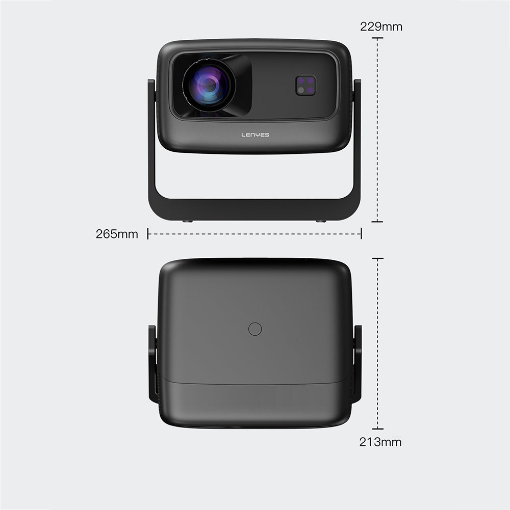 Lenyes LPR02 4.45” LCD 360 Derece Dönebilen Otomatik Netleme Özellikli Projektör Yansıtma Cihazı Koyu Gri