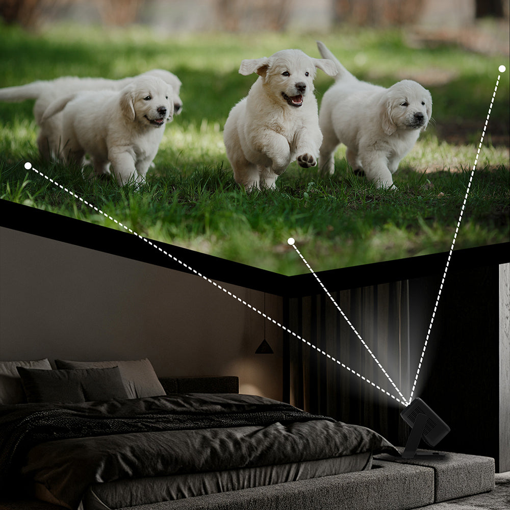 Lenyes LPR03 2.69 inç LCD 200 ANSI Lümen PTZ Projektör Yansıtma Cihazı Siyah