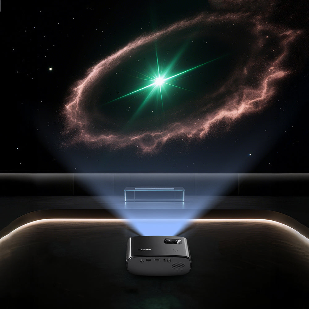 Lenyes LPR04 Pro 2 inç LCD 100 ANSI Lümen Projektör Yansıtma Cihazı Siyah