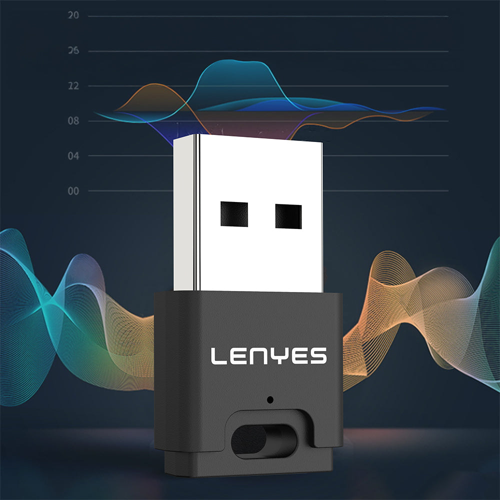 Lenyes LR203 USB Bluetooth 5.0 Wireless Transmitter Adaptör Siyah