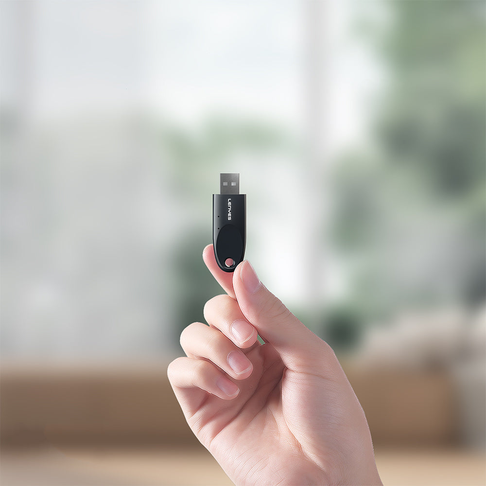 Lenyes LR205 USB Bluetooth 5.1 Class 2 Wireless Transmitter Adaptör Siyah