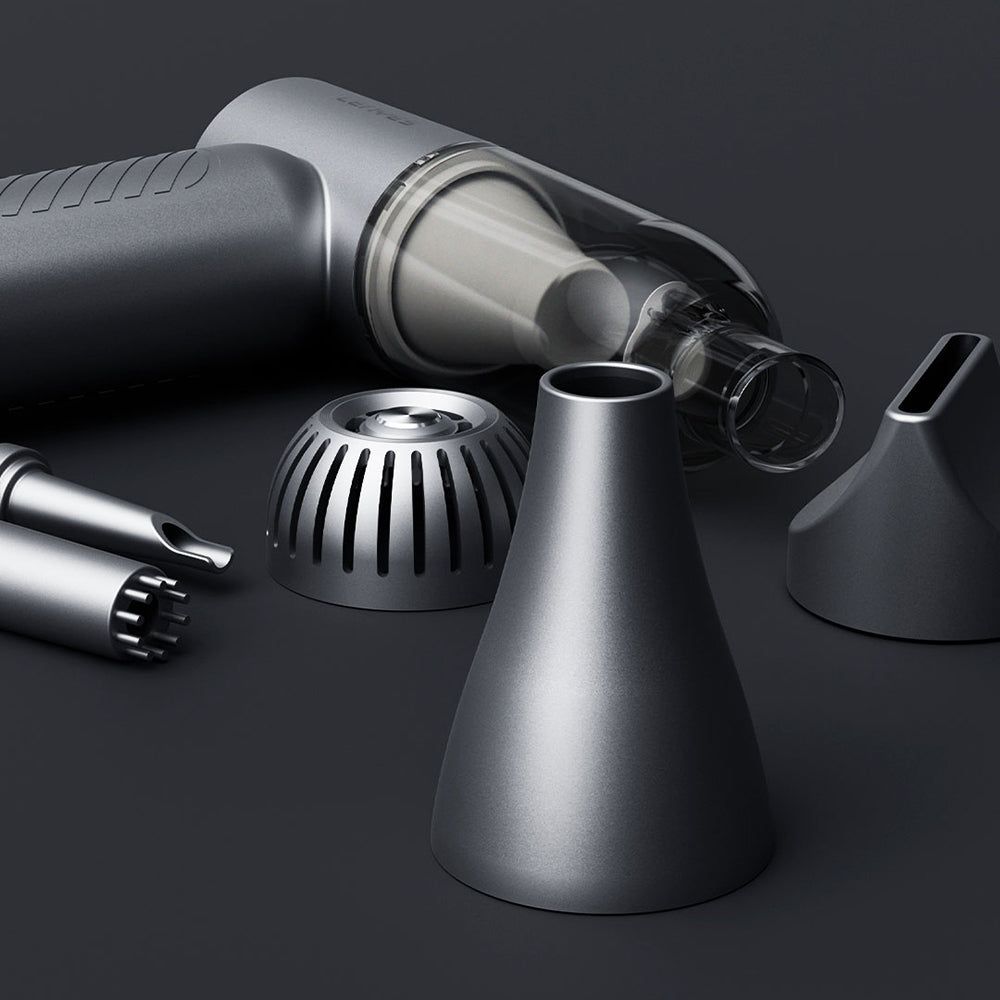 Lenyes LTF02 Dijital LED Göstergeli 4 Kademeli Çok Fonksiyonlu Turbo El Fanı Gri