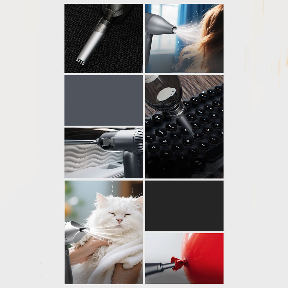 Lenyes LTF02 Dijital LED Göstergeli 4 Kademeli Çok Fonksiyonlu Turbo El Fanı Gri