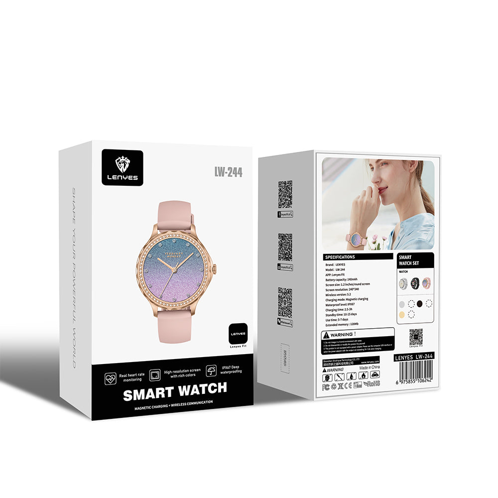 Lenyes LW-244 iOS ve Android Uyumlu Akıllı Saat Gold