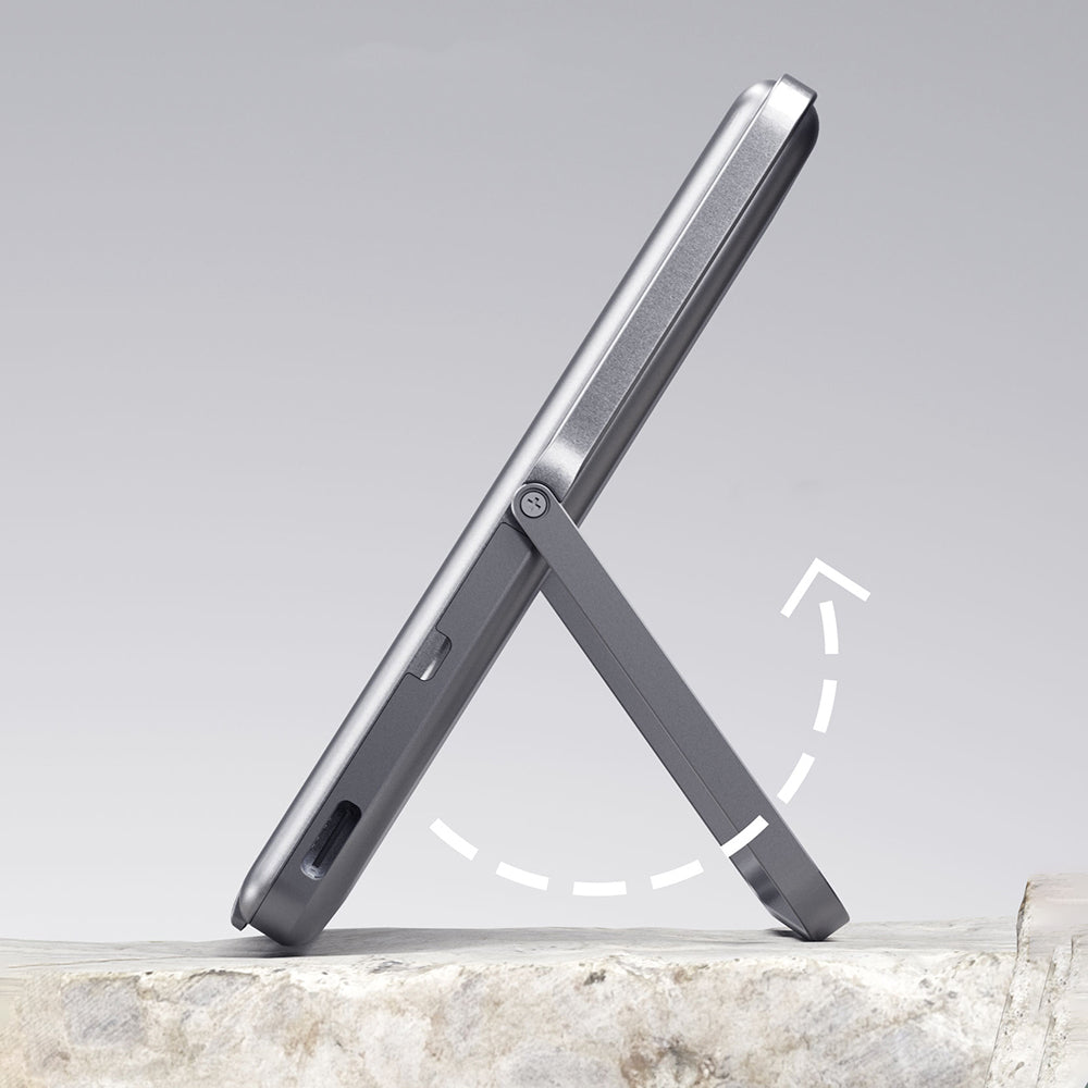 Lenyes PW038D 20W Ultra İnce Standlı Wireless Powerbank 15W 5000mAh Gümüş