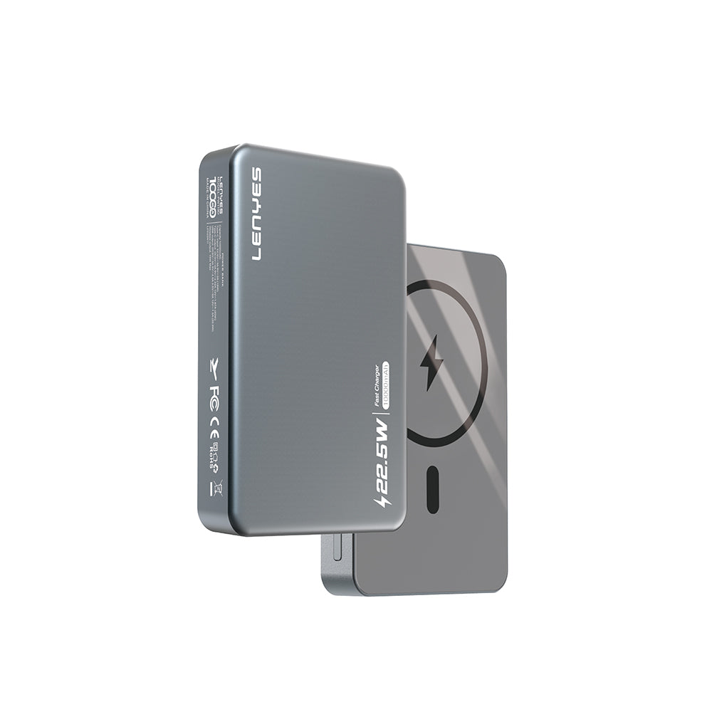 Lenyes PW119D PD 20W Ultra İnce Hızlı Şarj Özellikli Wireless Powerbank 15W 10.000mAh Füme