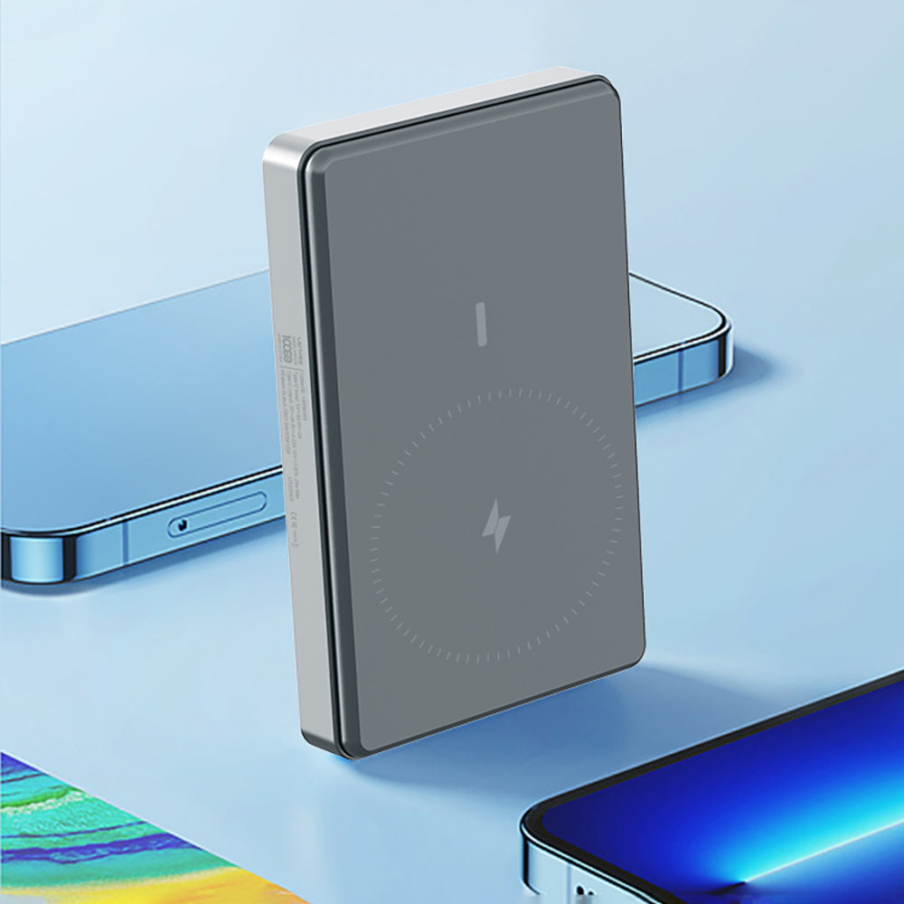 Lenyes PW137D 20W Ultra İnce Dijital LED Ekranlı Wireless Powerbank 15W 10000mAh Füme