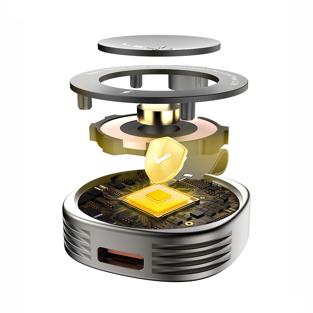 Lenyes PW316 Akıllı Saat Mini Wireless Magnetik Şarj Aleti 2.5W Gri