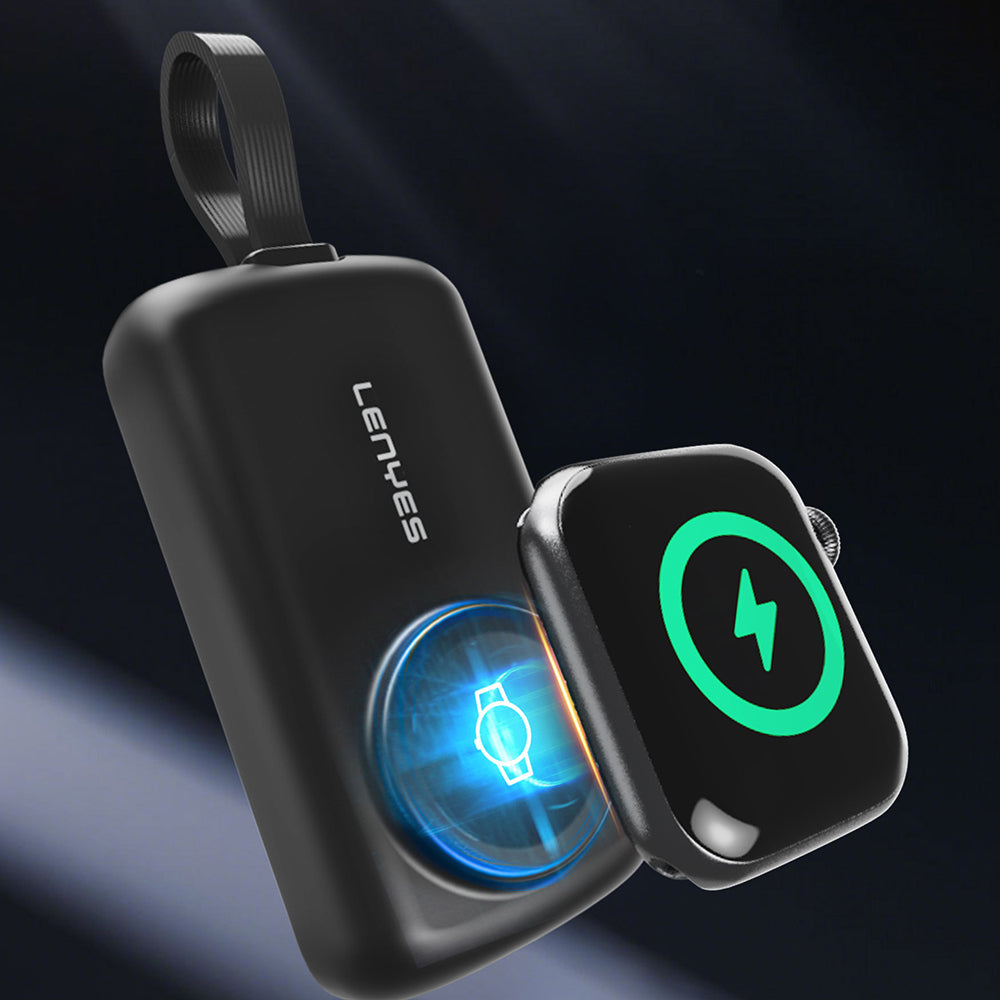 Lenyes PX0001D Akıllı Saat Kablosuz Şarj Özellikli Taşınabilir Type-C Kablolu Powerbank 2000mAh 2W Siyah
