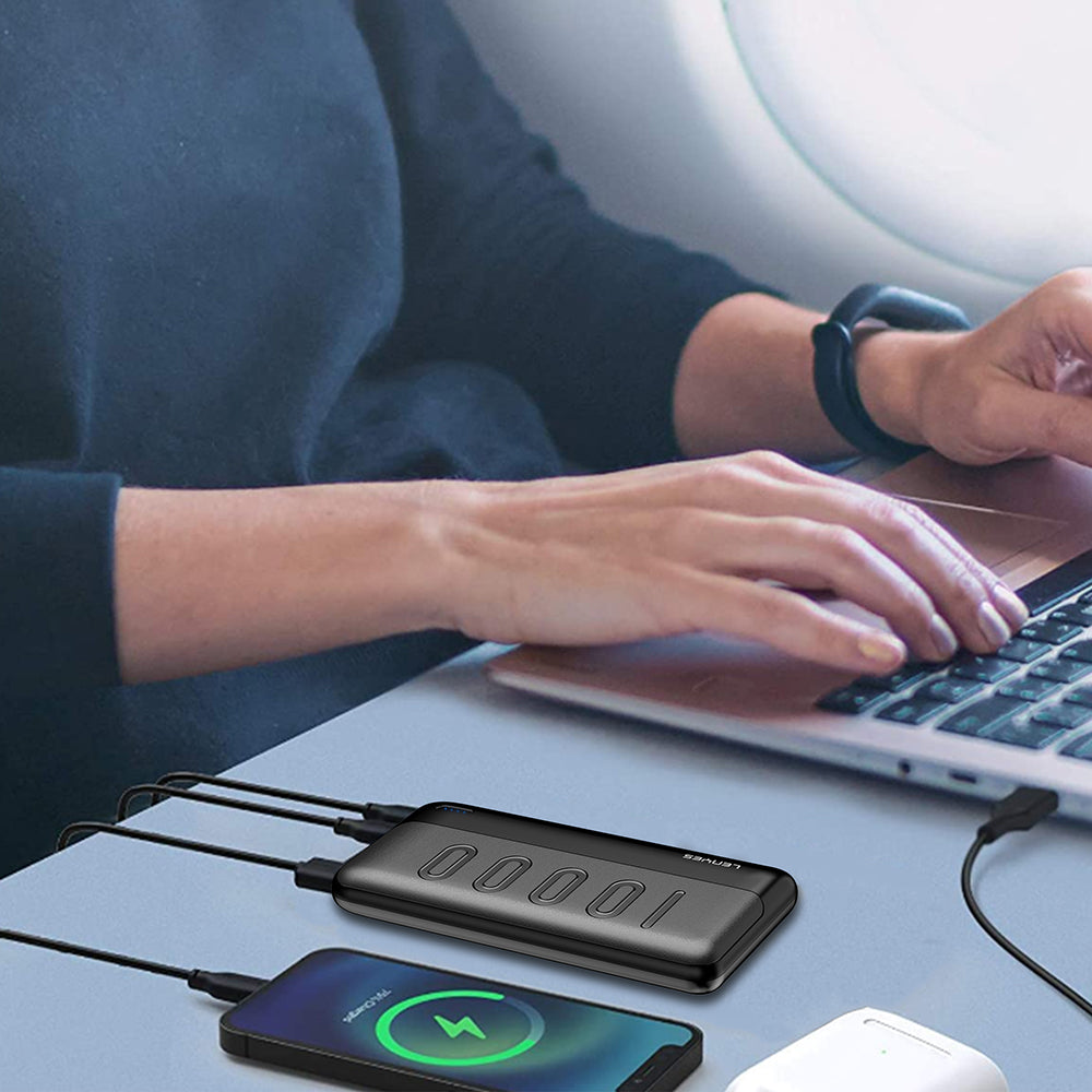 Lenyes PX135P Led Işık Göstergeli Taşınabilir Powerbank 10W 10000mAh Siyah