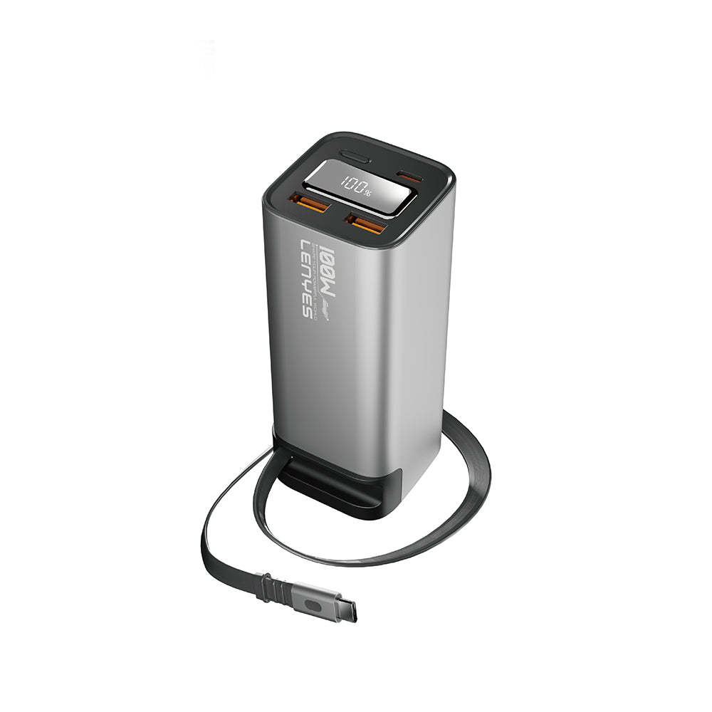 Lenyes PX2001D Hızlı Şarj Özellikli Dijital LED Göstergeli Taşınabilir Powerbank 100W 20000mAh Gümüş