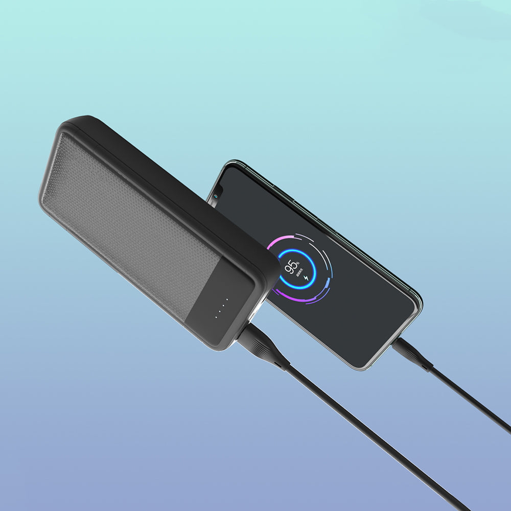 Lenyes PX233P Led Işık Göstergeli Taşınabilir Powerbank 10W 20000mAh Siyah