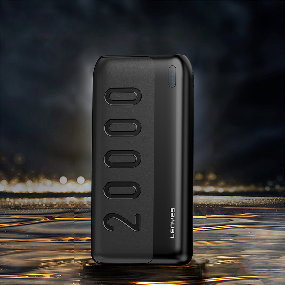 Lenyes PX235P Led Işık Göstergeli Taşınabilir Powerbank 10W 20000mAh Siyah