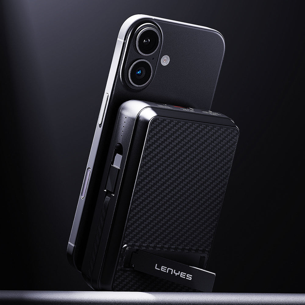 Lenyes PX274D PD 22.5W Standlı M-safe Şarj Özellikli Wireless Powerbank 15W 20000mAh Siyah