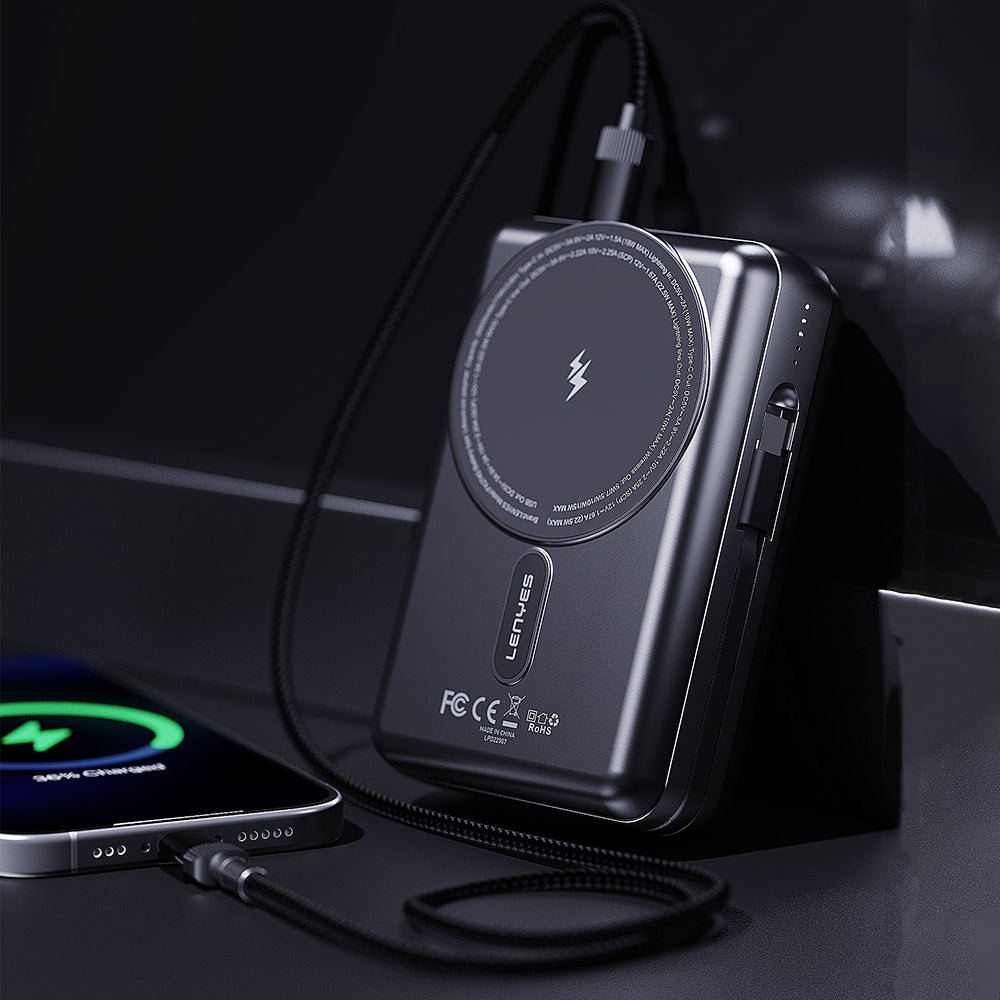 Lenyes PX274D PD 22.5W Standlı M-safe Şarj Özellikli Wireless Powerbank 15W 20000mAh Siyah