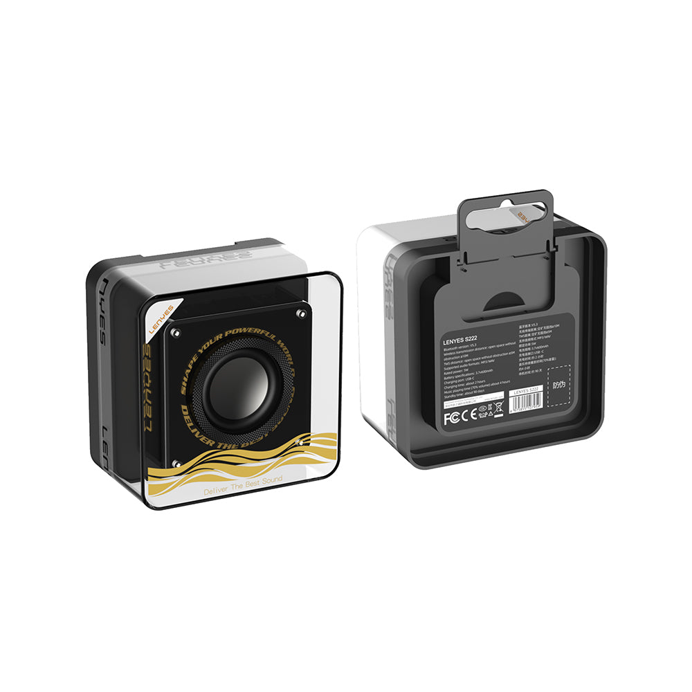 Lenyes S222 Mini TWS Kablosuz Bluetooth Hoparlör v5.3 5W Siyah