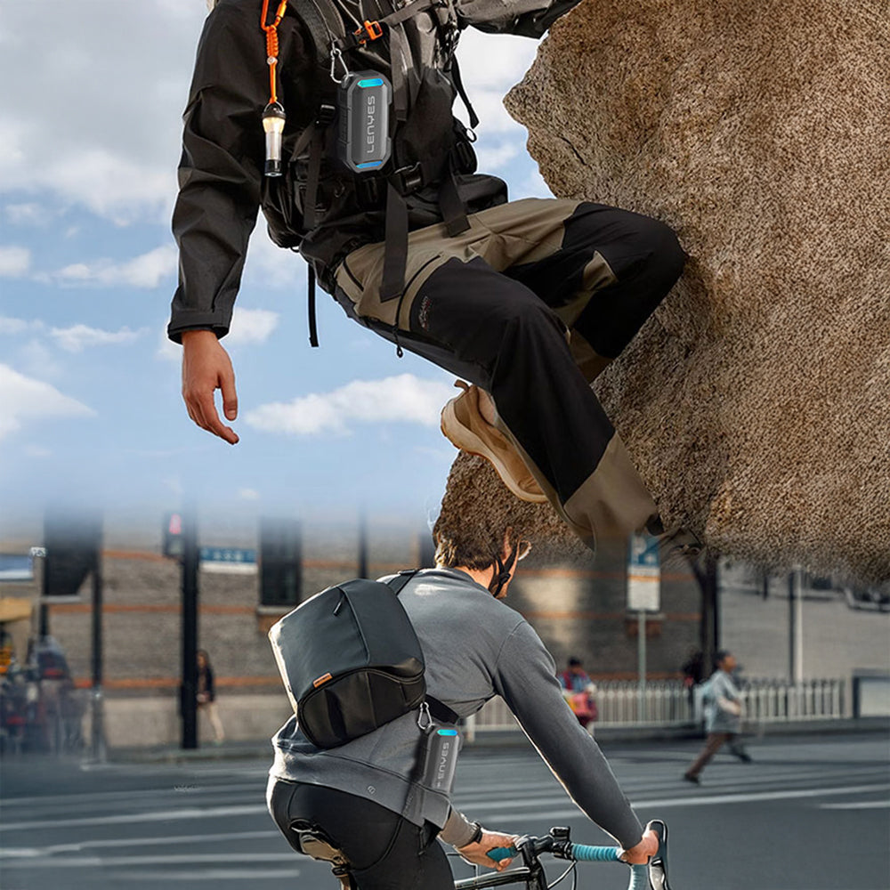 Lenyes S233 Ritme Duyarlı RGB Işıklı Taşınabilir Su Geçirmez TWS Bluetooth Hoparlör Siyah