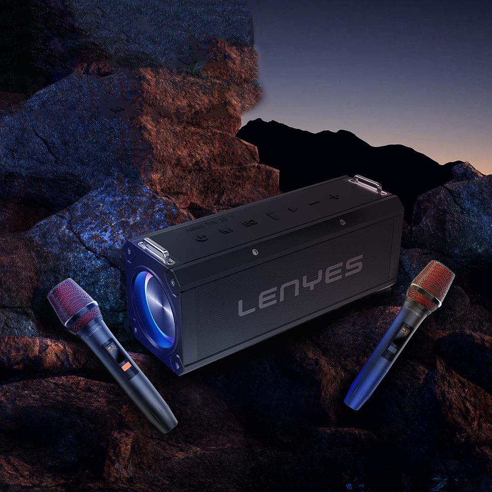 Lenyes S828 RGB Led Işıklı TWS Bluetooth Speaker Hoparlör v5.0 Siyah