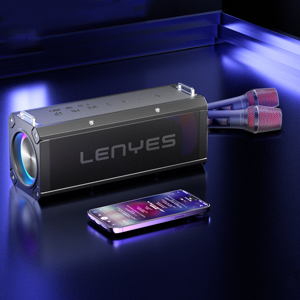 Lenyes S828 RGB Led Işıklı TWS Bluetooth Speaker Hoparlör v5.0 Siyah