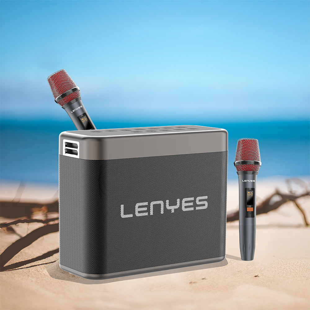 Lenyes S832 TWS Bluetooth Speaker Hoparlör ve Karaoke Bluetooth Mikrofon v5.0 Siyah