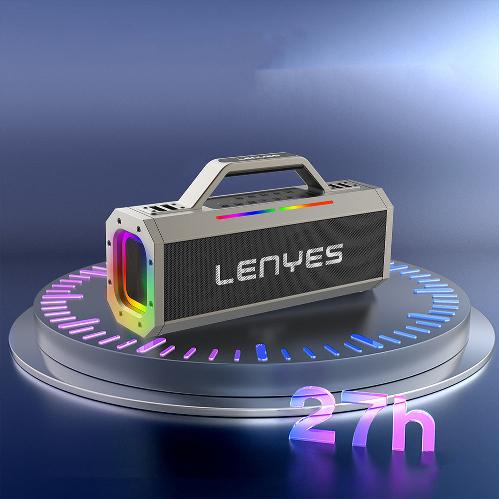 Lenyes S833 RGB Led Işıklı Bluetooth Speaker Hoparlör ve Karaoke Bluetooth Mikrofon v5.0 Siyah