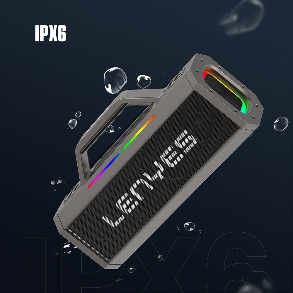 Lenyes S833 RGB Led Işıklı Bluetooth Speaker Hoparlör ve Karaoke Bluetooth Mikrofon v5.0 Siyah