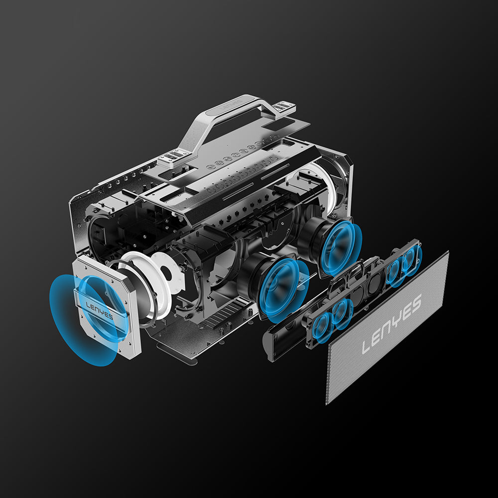 Lenyes S836 RGB Led Işıklı TWS Bluetooth Speaker Hoparlör v5.0 Siyah