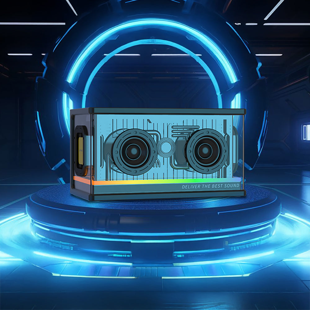 Lenyes S839 RGB Işıklı Taşınabilir TWS Bluetooth Hoparlör v5.2 Siyah