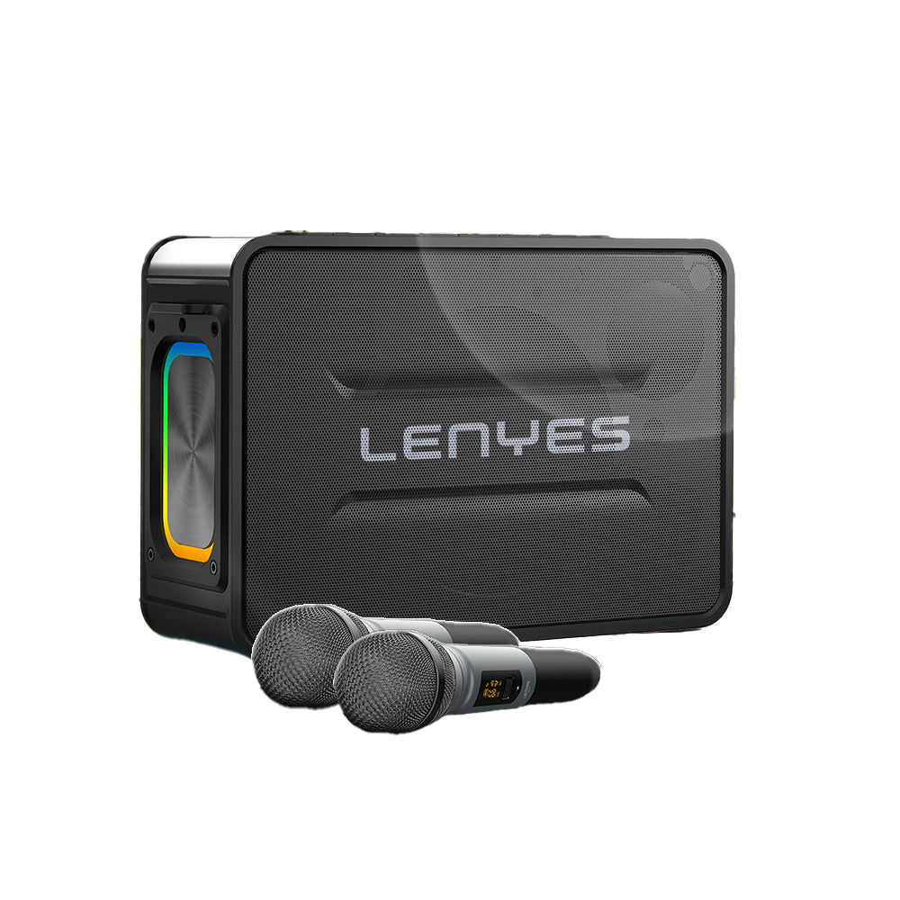 Lenyes S859 RGB Işıklı Çift Mikrofonlu TWS Bluetooth Speaker Hoparlör v5.3 Siyah