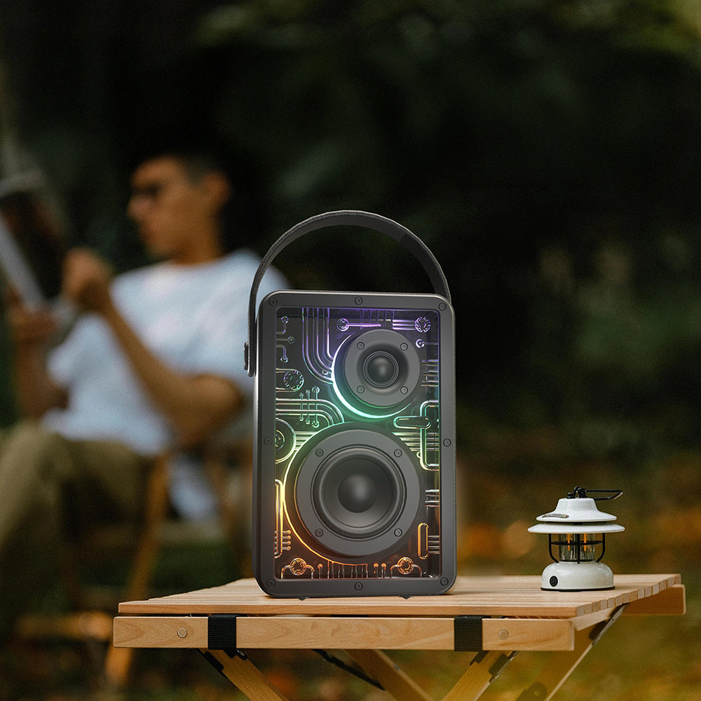 Lenyes S860 RGB Işıklı Taşınabilir Bluetooth Speaker Hoparlör v5.3 Siyah