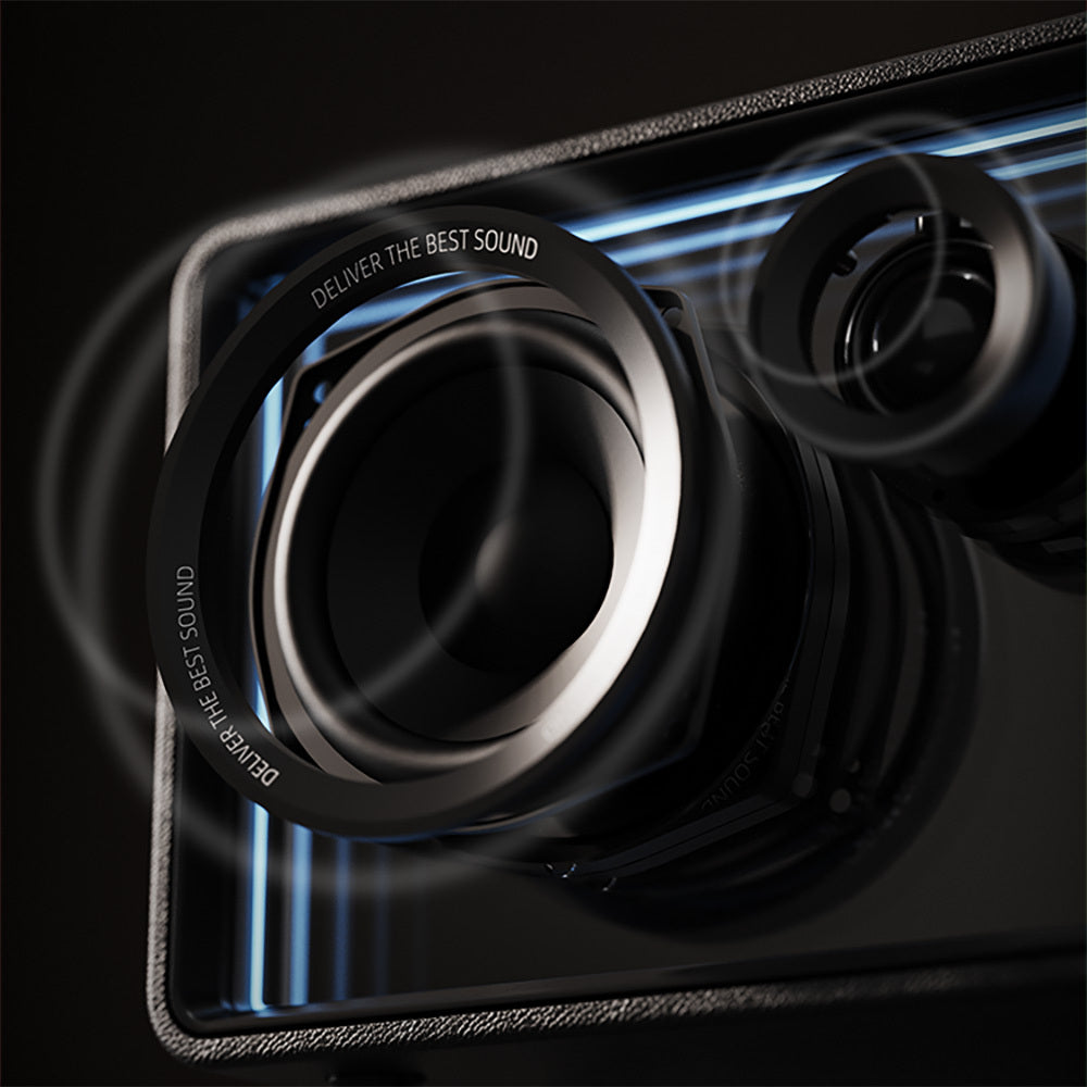 Lenyes S862 Su Geçirmez Mikrofonlu Çoklu Giriş Karaoke Bluetooth Hoparlör v5.3 120W Siyah