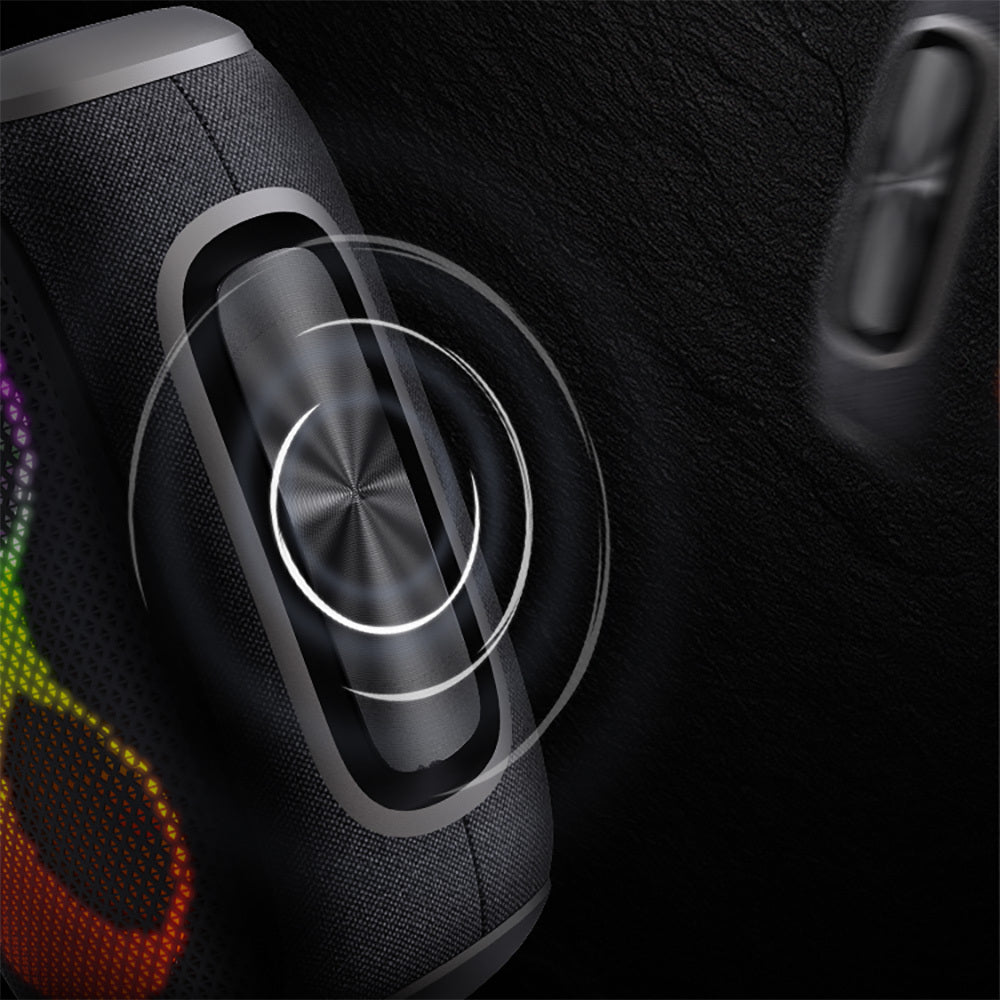 Lenyes S865 Luminous Serisi Su Geçirmez Çoklu Giriş RGB Işıklı TWS Bluetooth Hoparlör v5.3 40W Siyah