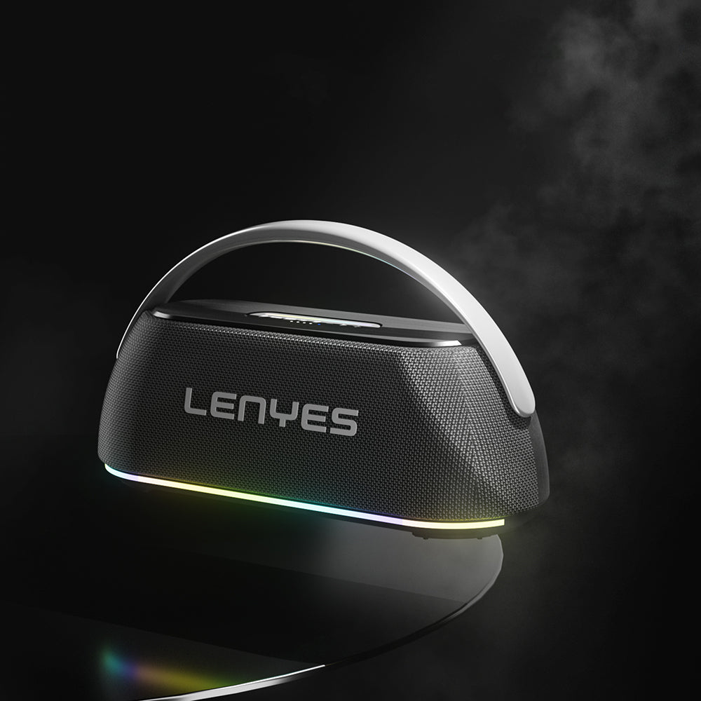 Lenyes S869 RGB Işıklı Çift Mikrofonlu Taşınabilir Bluetooth Hoparlör v5.3 Siyah